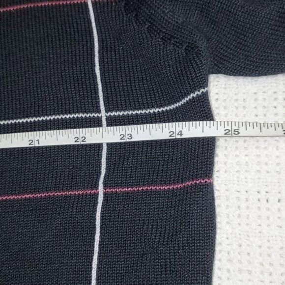 Byron Nelson Crewneck 79% Silk Aysymetrical Design Embroidered Sz L Sweater - Picture 7 of 10